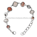 Pink Opal And Multi Gemstone 925 Sterling Silver Bracelet Jewelry